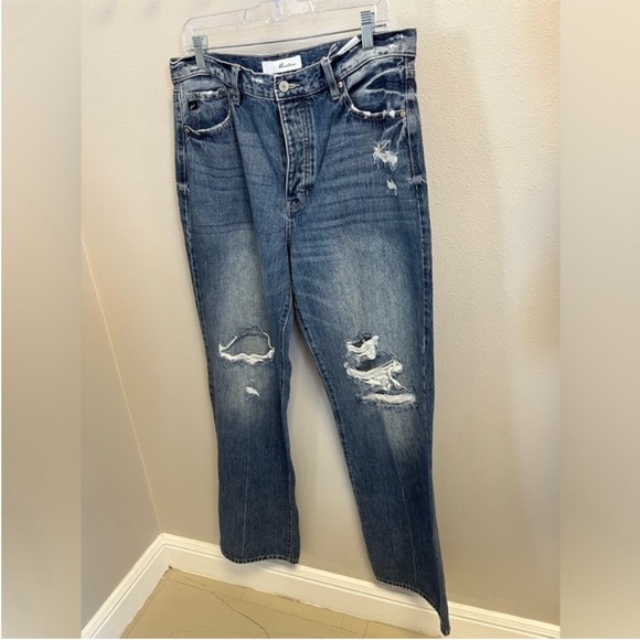 KANCAN High Rise Straight Leg Button Fly Jeans style KC8682M cut 40533 - Picture 3 of 15